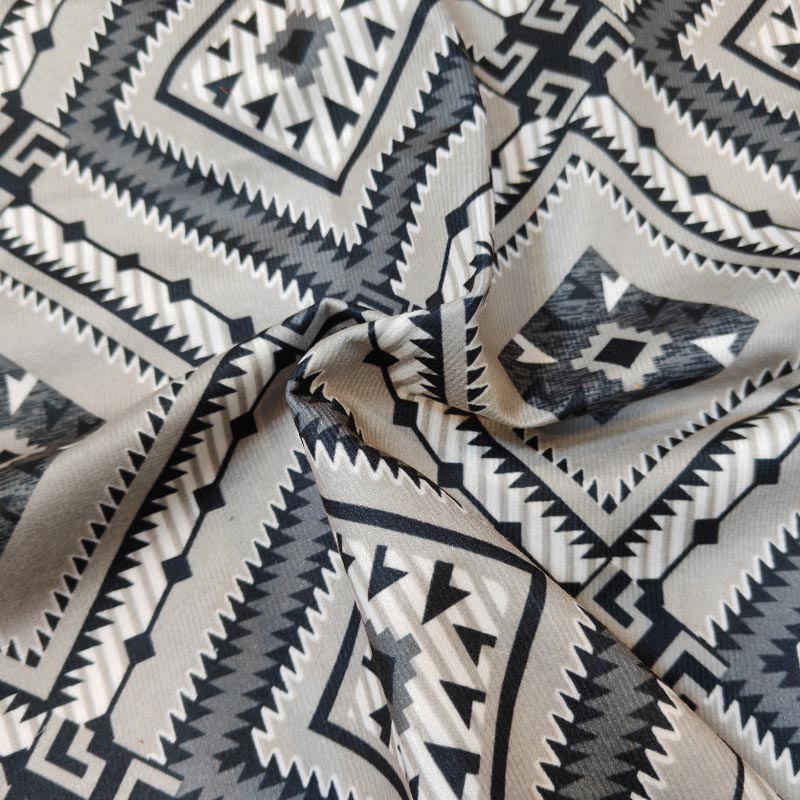 Aztec Geometric Pattern Imitation Super Soft Velvet Fabric